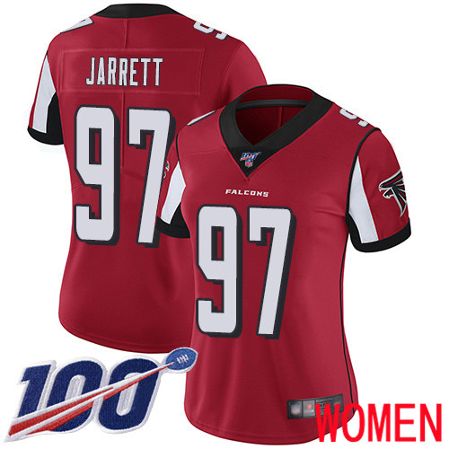 Atlanta Falcons Limited Red Women Grady Jarrett Home Jersey NFL Football #97 100th Season Vapor Untouchable->women nfl jersey->Women Jersey